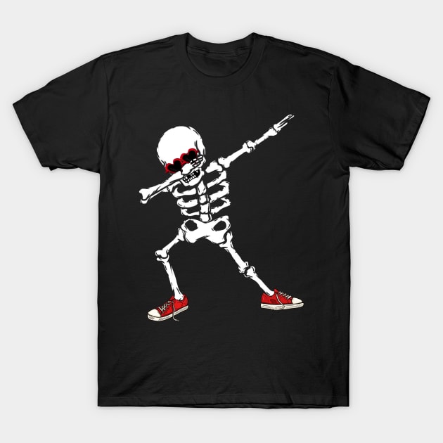 dabbing skeleton valentines day shirt. T-Shirt by diaalkilany